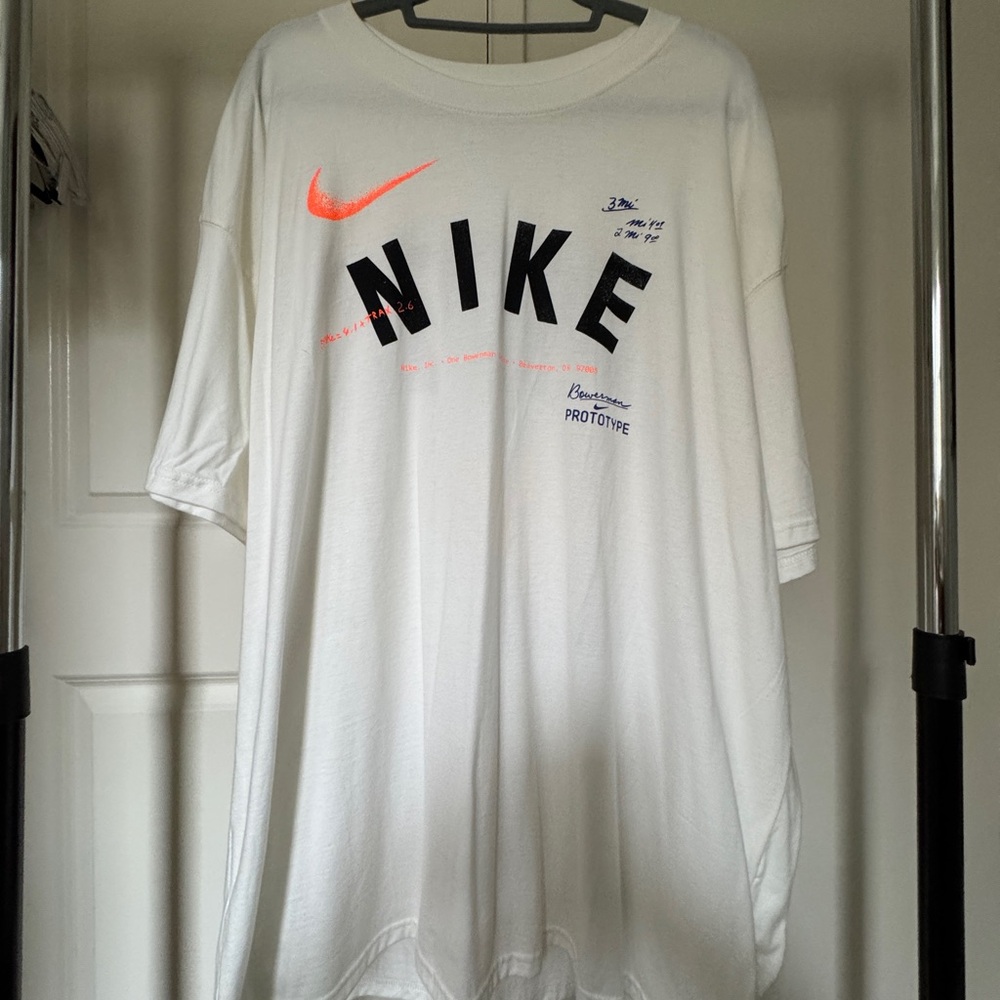 Nike White Graphic Men's T-Shirt Size 2XL - 1972 Bowerman Prototype